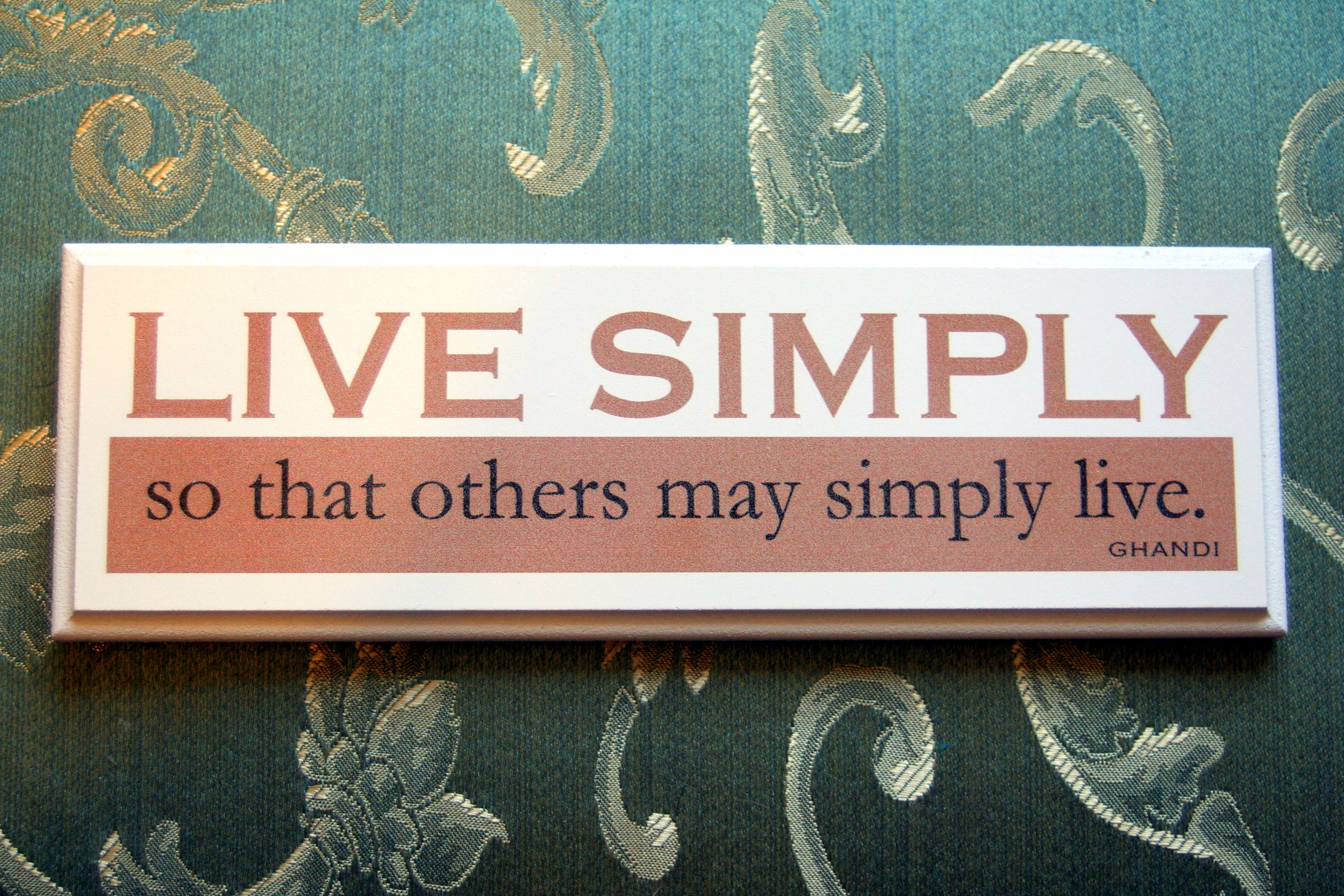 Live simply